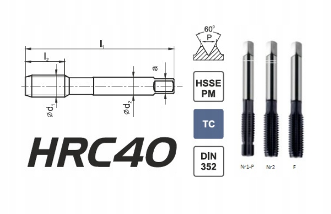 ZÁVITNÍK M 3 NGMM/3-P DIN-352 (6HX) HSSE-PM TICN HRC40