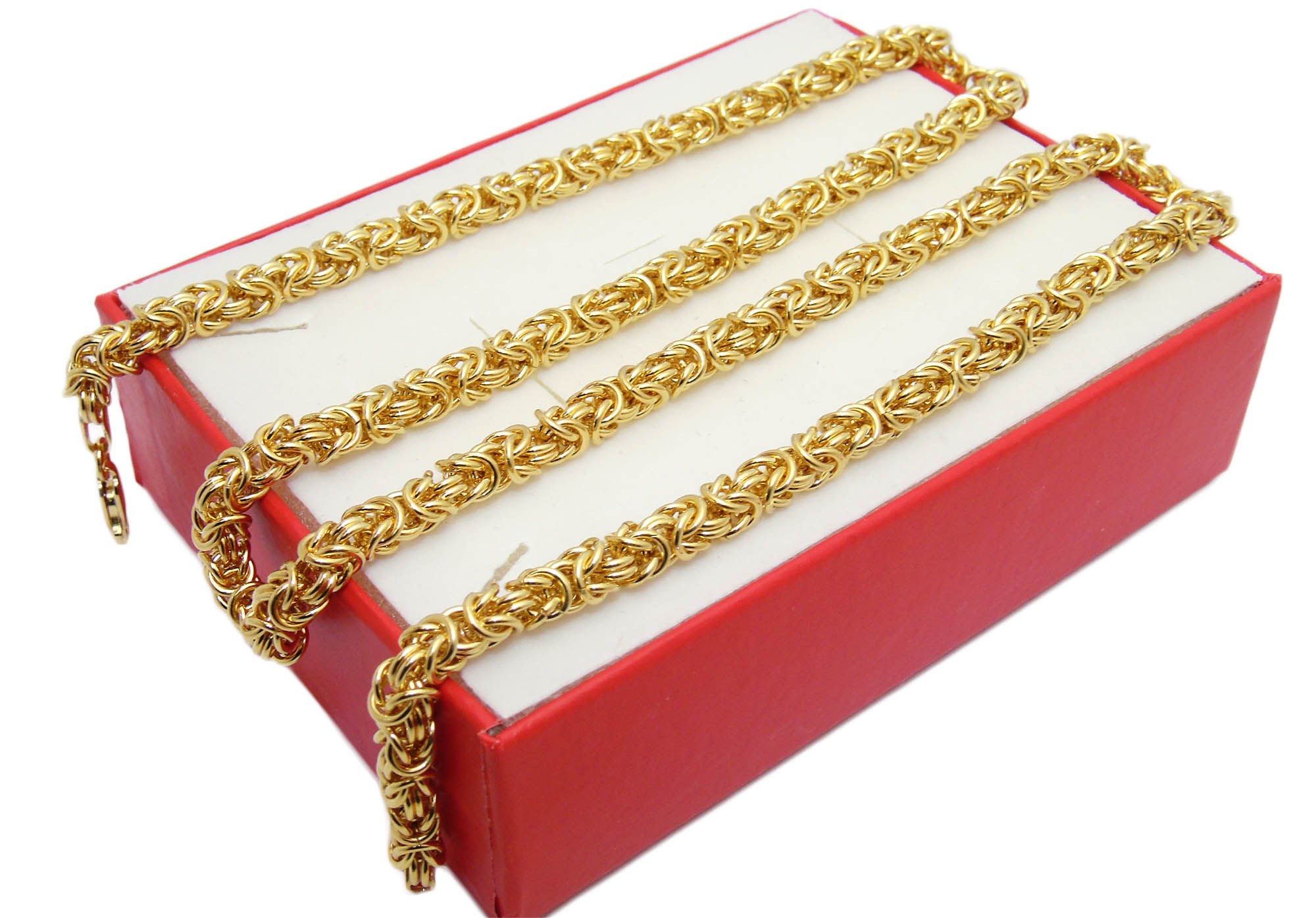 

Pozłacany Srebrny Łańcuszek Splot Bizantyjski 55cm