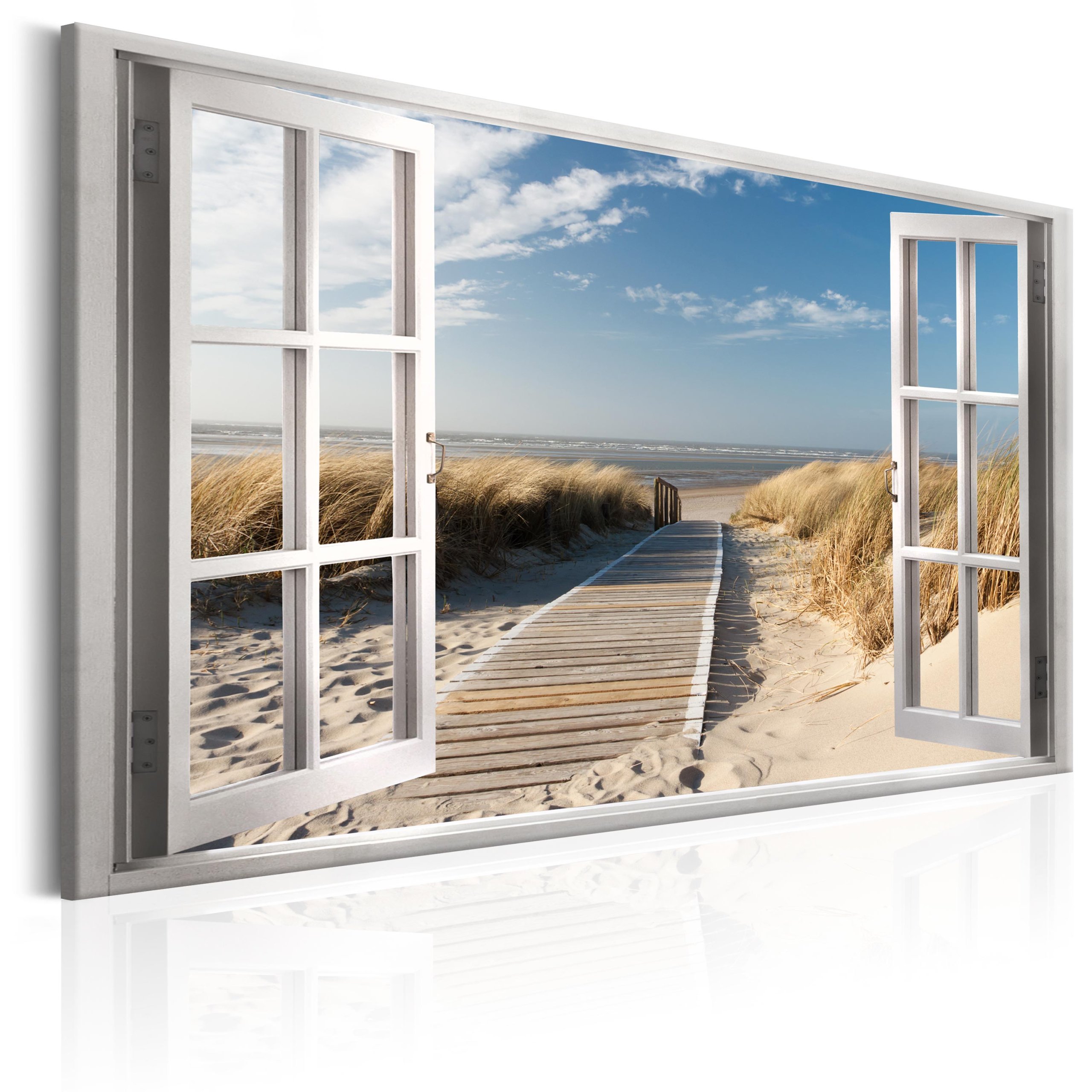

Obraz Morze Plaża Okno Widok 120x80cm c-C-0179-b-a