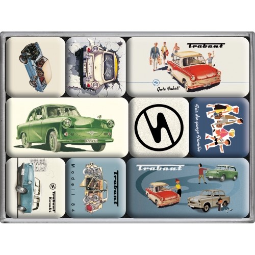 

Zestaw 9 magnesów Trabant na lodówkę prezent gift