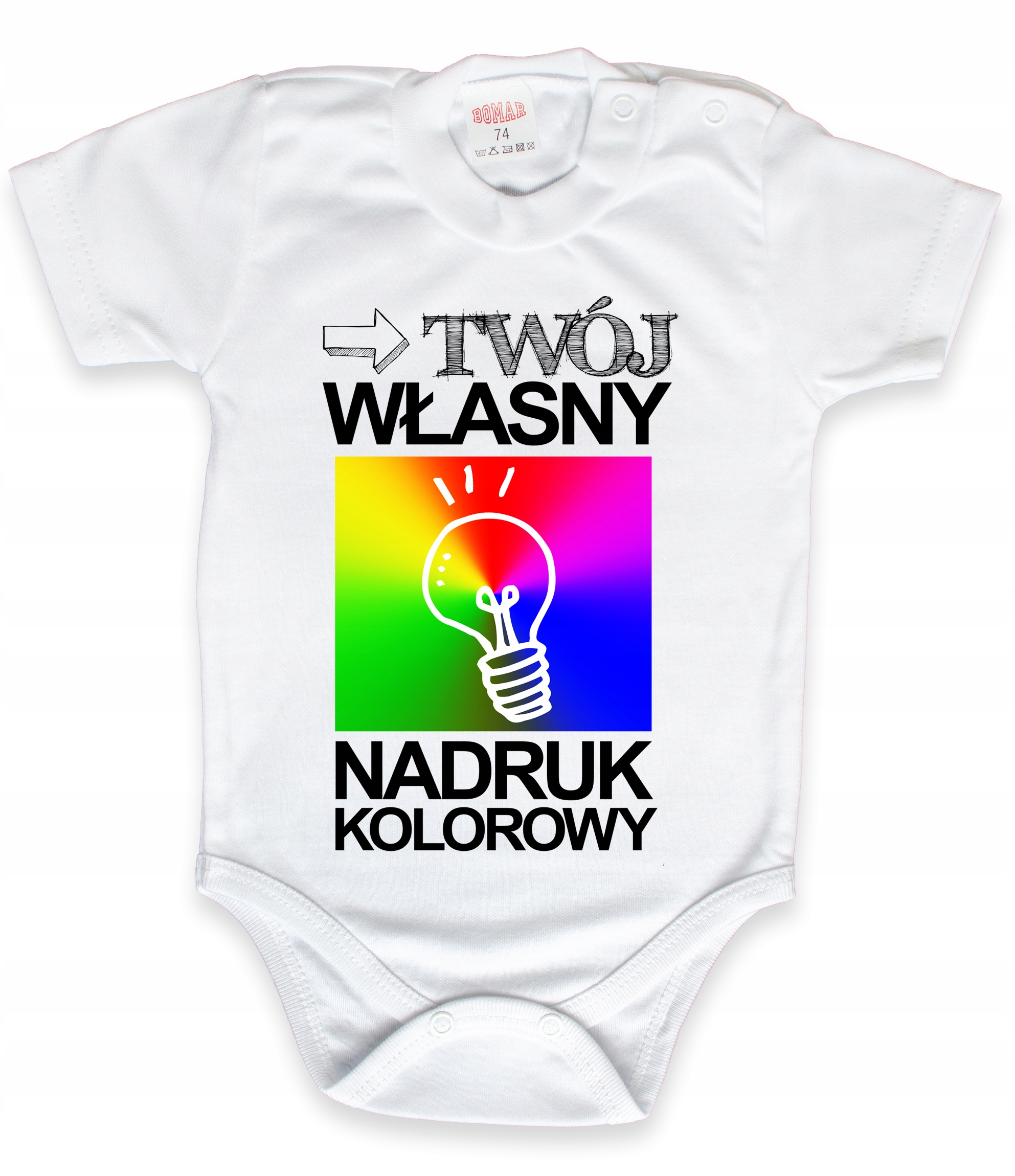 

Białe Body z Własną Grafiką zdjęciem r. 80