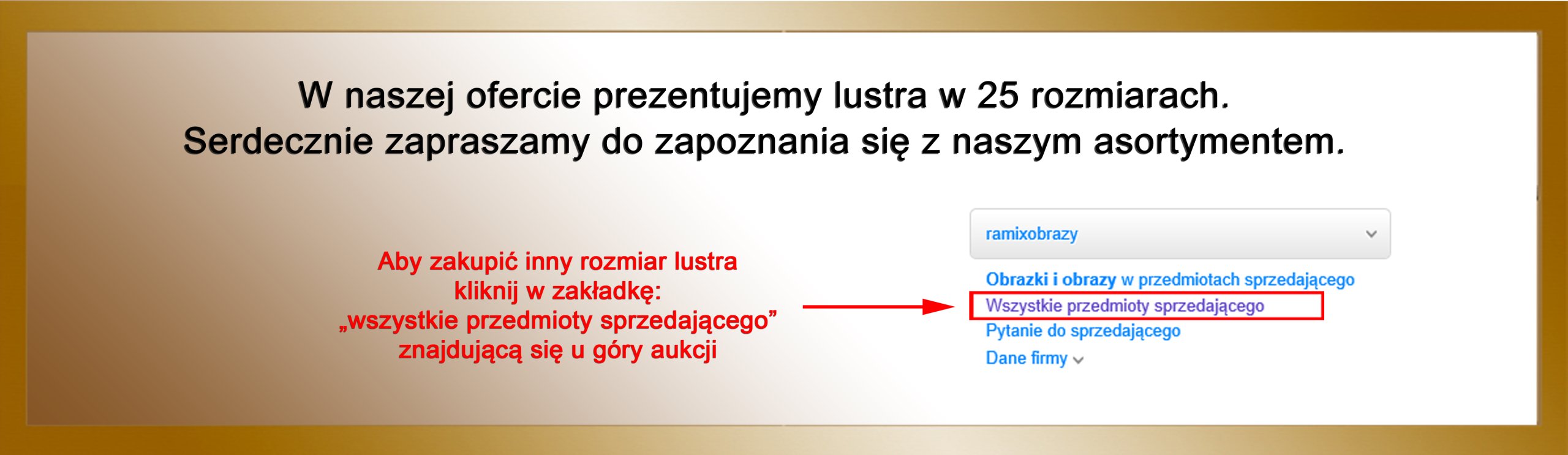 LUSTRO SREBRNE ZŁOTE 100x40 DO WYBORU +GRATIS Wysokość produktu 100 cm