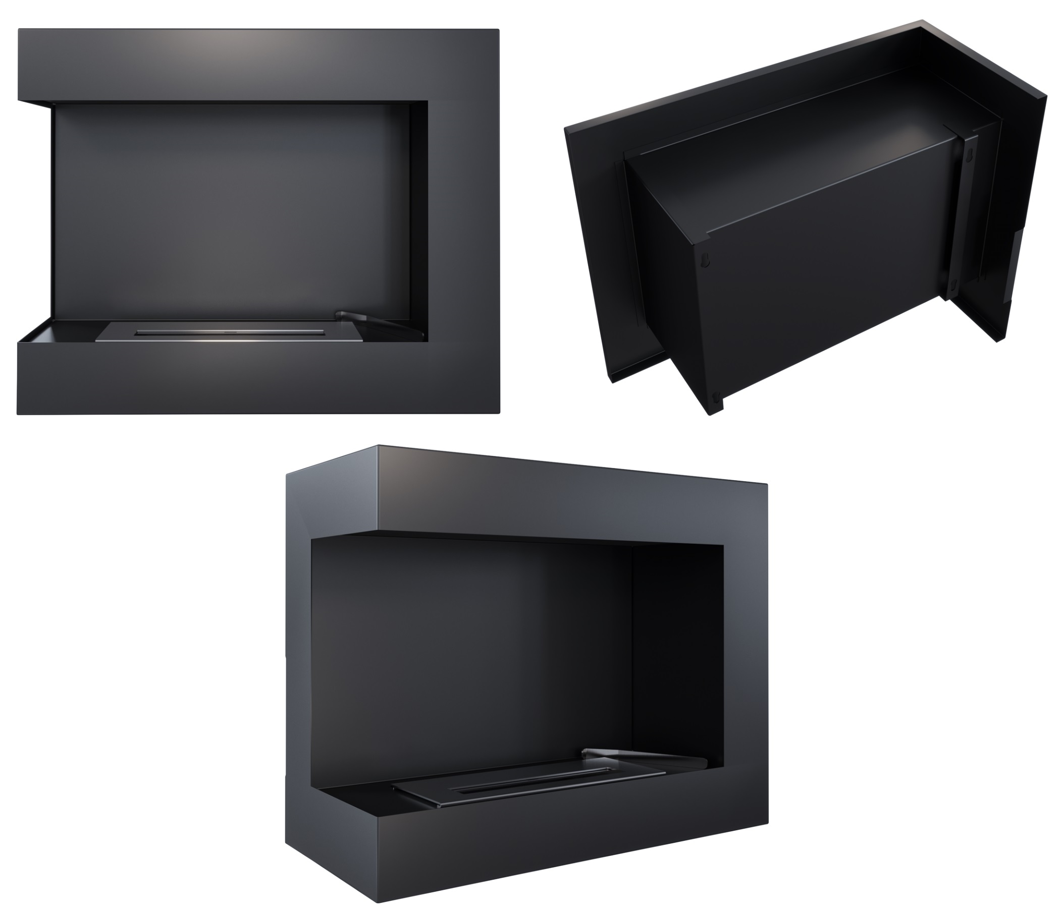 BIOKOMINEK wiszący bezdymny narożny DELTA lewa 600 czarny do zabudowy Kod producenta DELTA/L/600/TUV