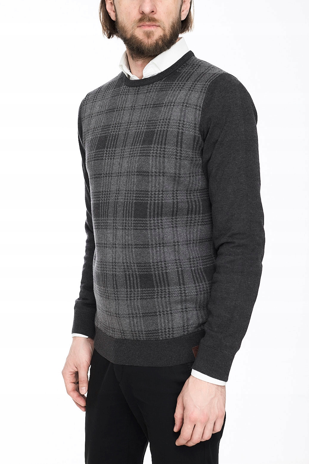 SWETER MĘSKI CAMEL ACTIVE SZARY BAWEŁNA L Dekolt okrągły