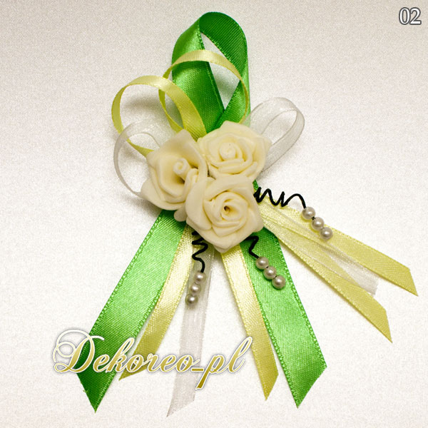 Duże Przypinki KOTYLIONY Kokardki DLA RODZICÓW Rodzaj kotylion