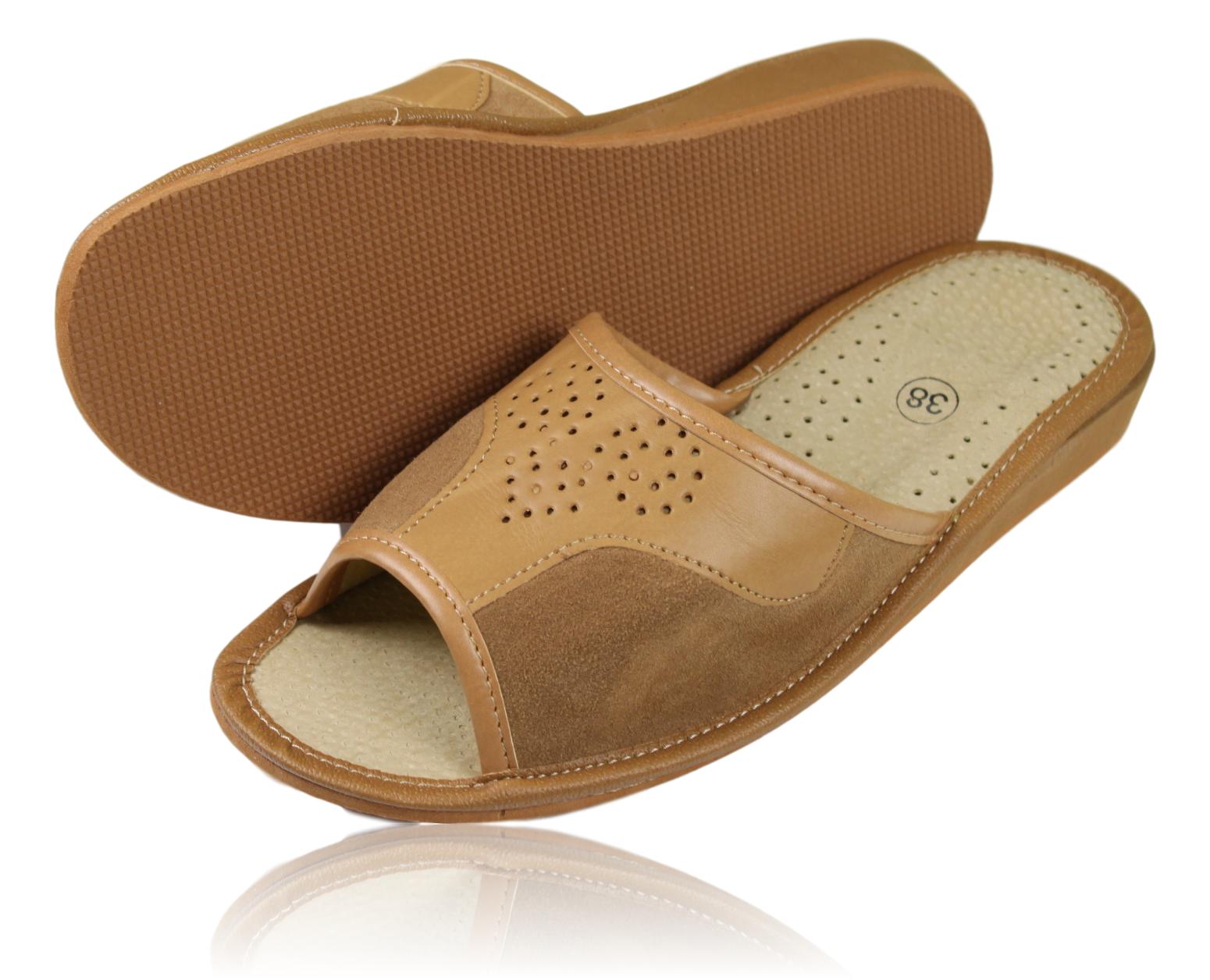 Pantofle kapcie klapki damskie skórzane 1105 36 Rozmiar 36