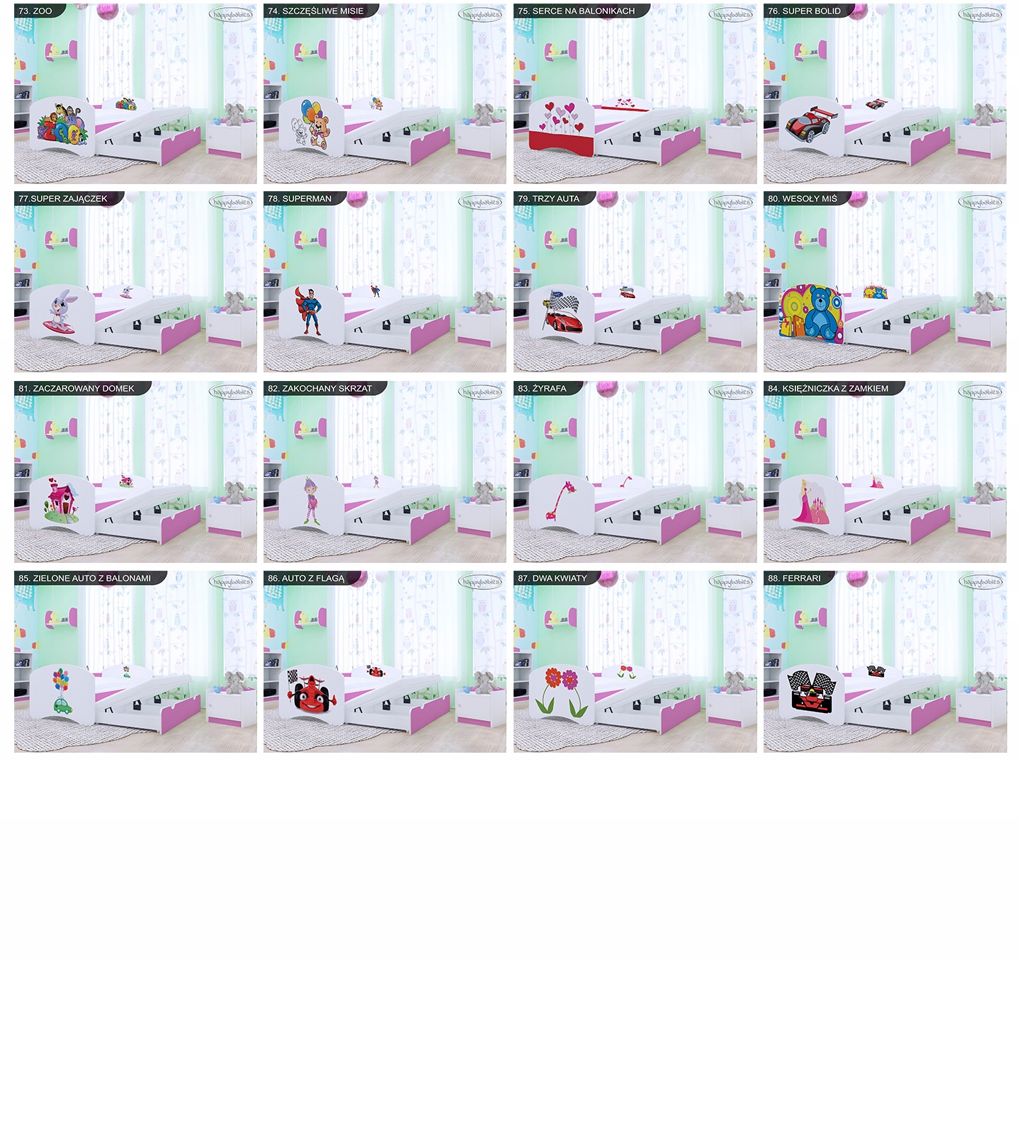 ŁÓŻKO DZIECIĘCE 200/90 PODWÓJNE - RÓŻOWE Szerokość produktu 90 cm