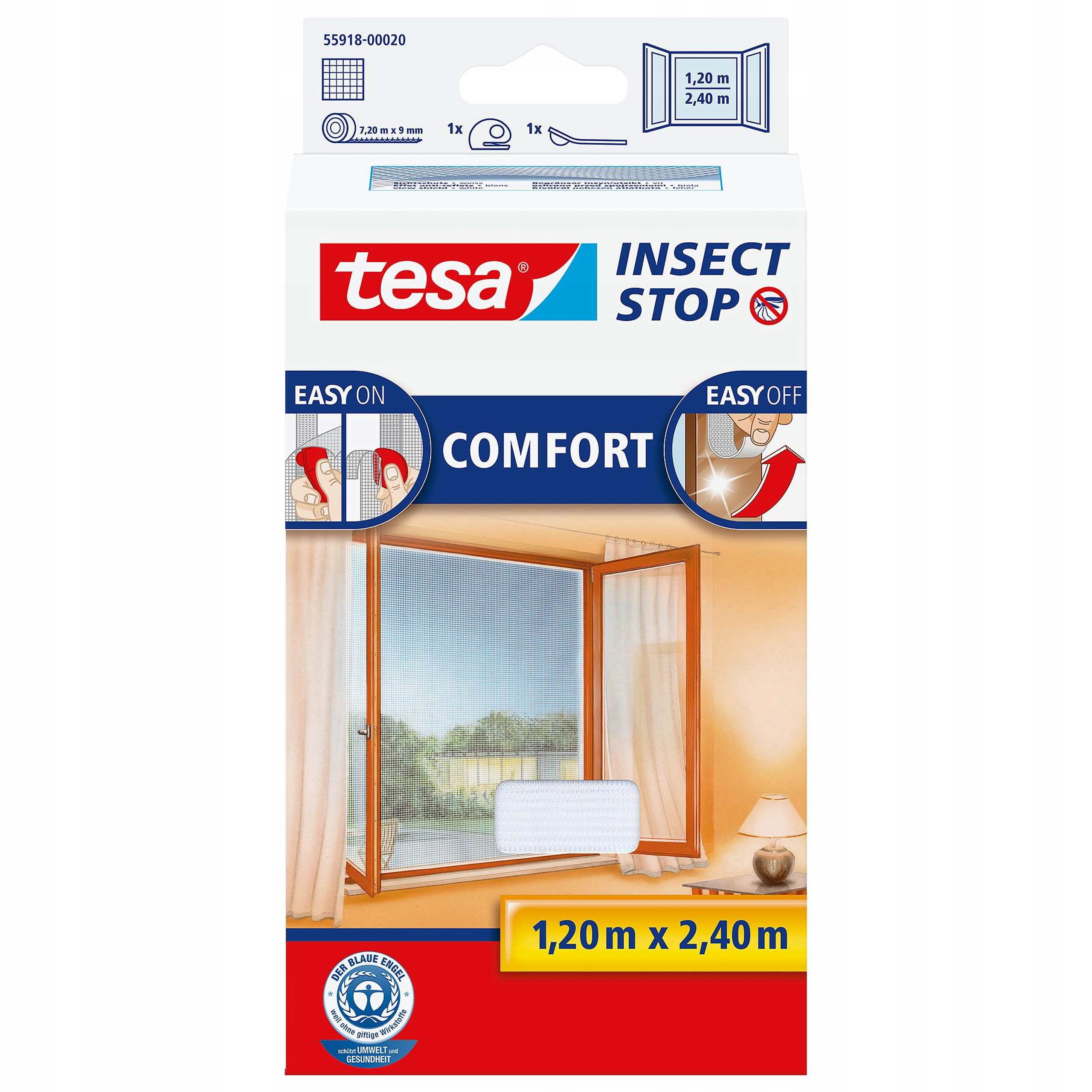 

Moskitiera Comfort Tesa 240x120 2,4m x 1,2m Biała