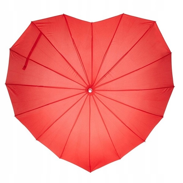 

Parasol Serce czerwony ślubny na komunię, duży