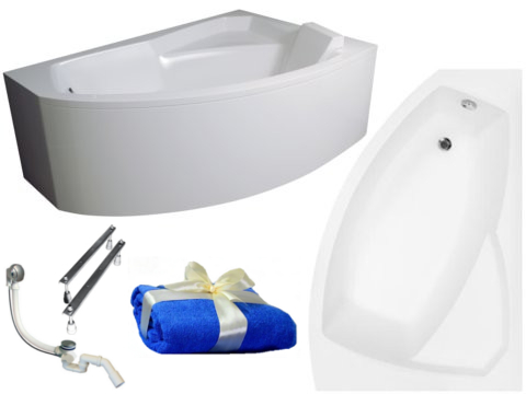 

Pmd Besco Rima Wanna Narożna 140x90 Obudowa +syfon