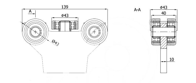 WÓZEK ROLKA KÓŁKA bramy drzwi PROFIL 50x50 G5T50 Kod producenta 5906479726661