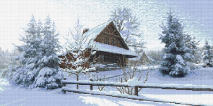 Kanva s potiskem pro křížkovou výšivku 34x69 cm