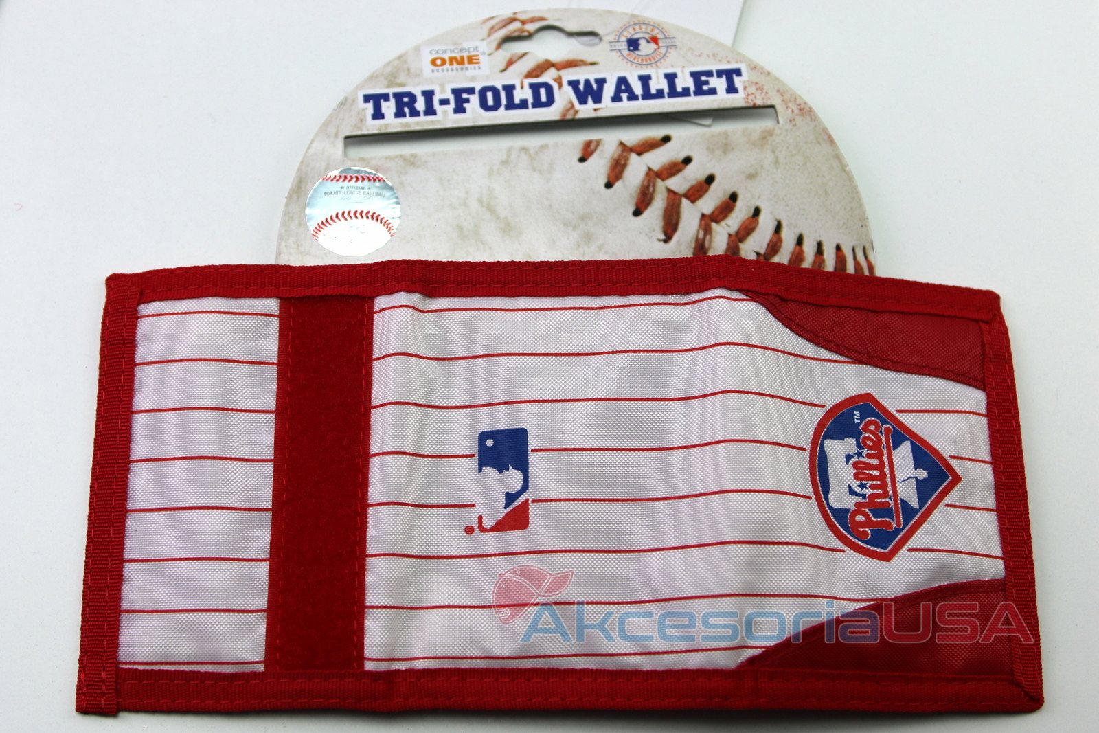 Portfel męski młodzieżowy Rzep Basseball MLB Philadelphia Phillies Unikat Model Letni