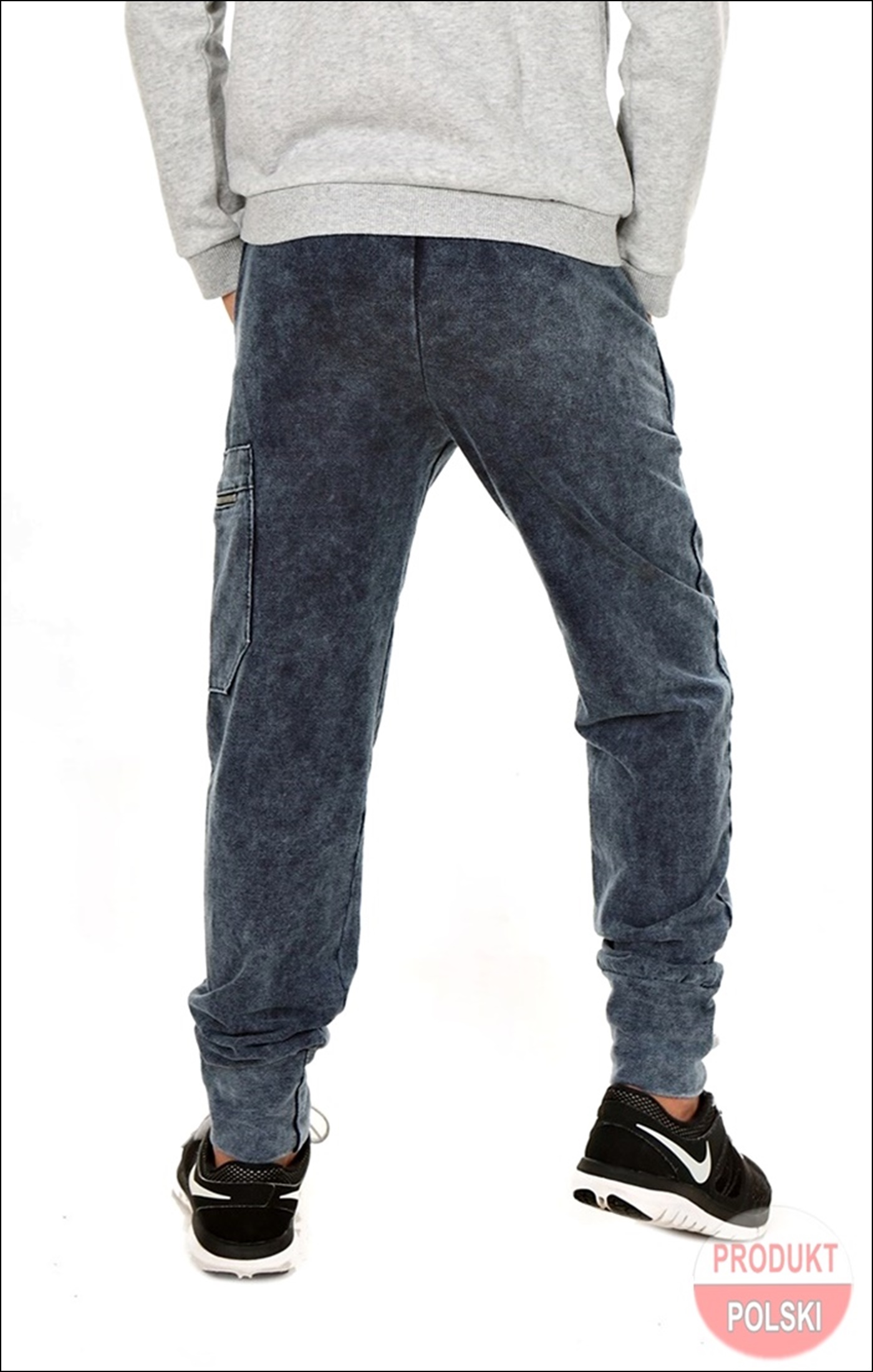 JOGGERY MODNE SPODNIE DRESOWE CHŁOPIEC 158 cm MOKO Kolor niebieski