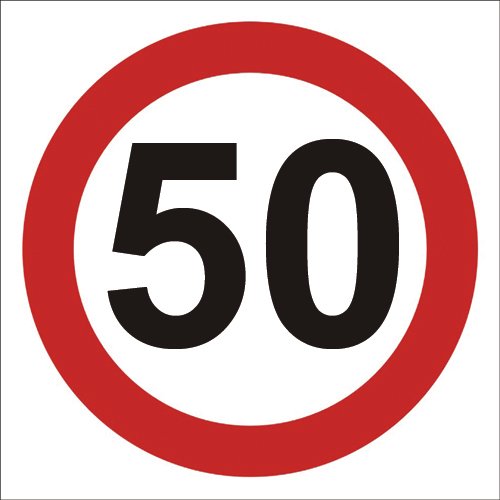 ZNAK OGRANICZENIE PRĘDKOŚCI 50 km/h 40x40 CM 3mm