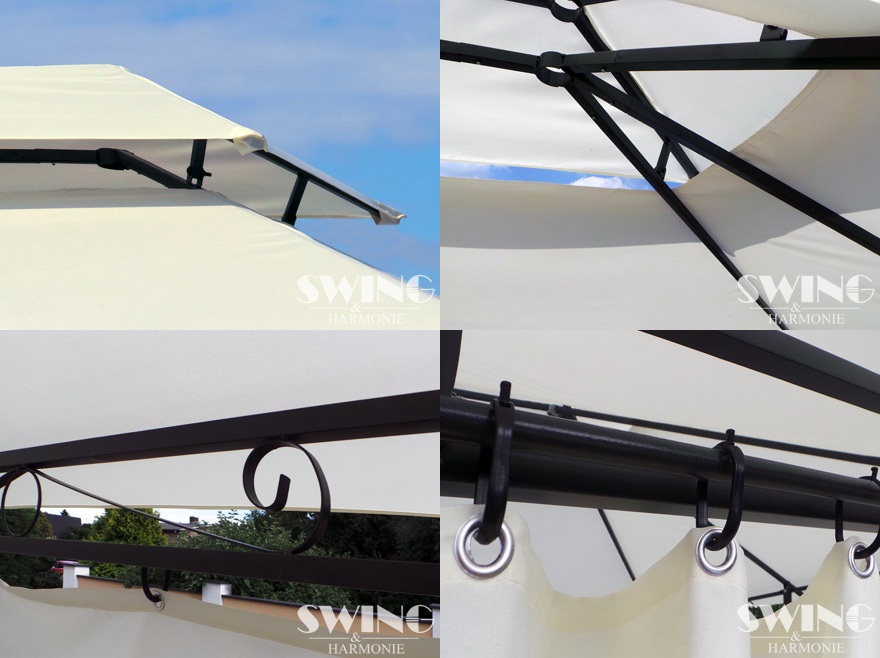 PAWILON OGRODOWY 3x4 NAMIOT OGRODOWY ZASŁONY MOSKITIERA OŚWIETLENIE LED Typ pawilon