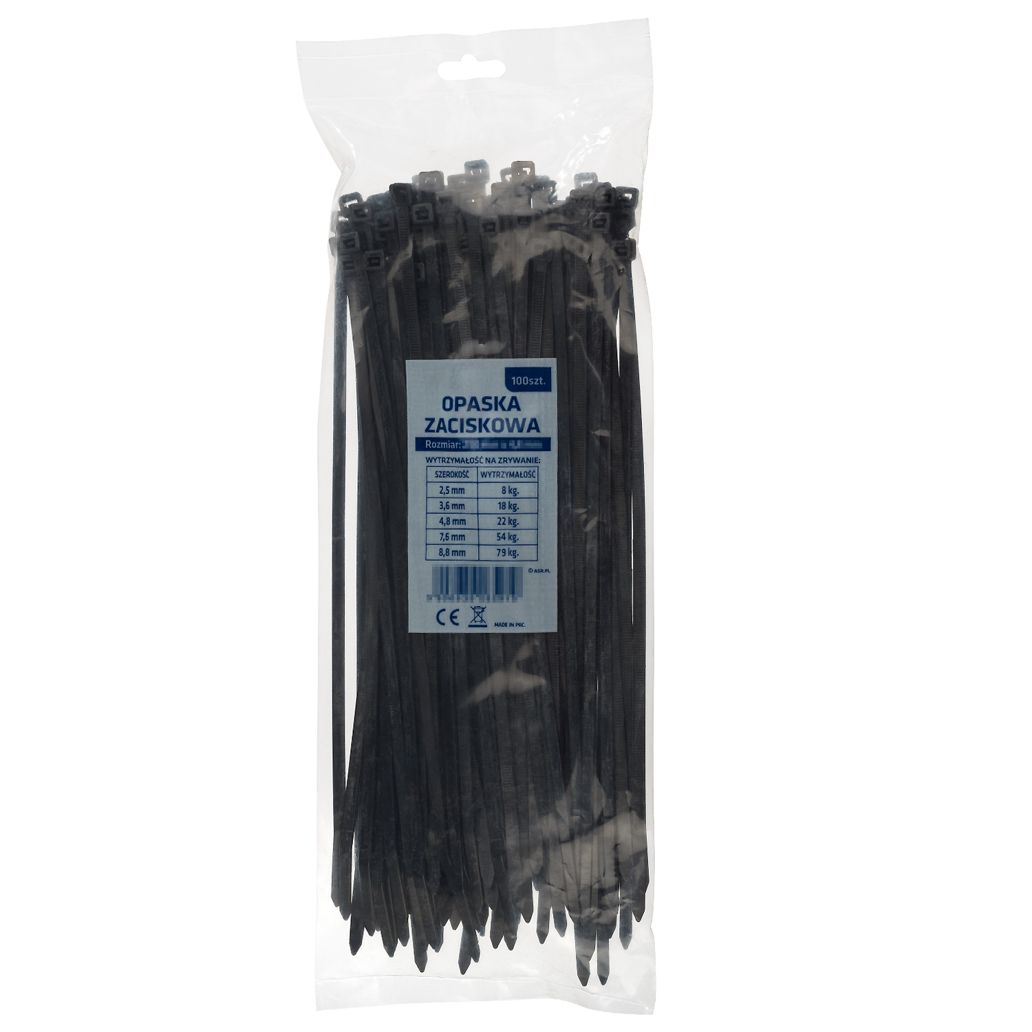 

Opaski zaciskowe Standard 1530x9mm Czarne 50szt