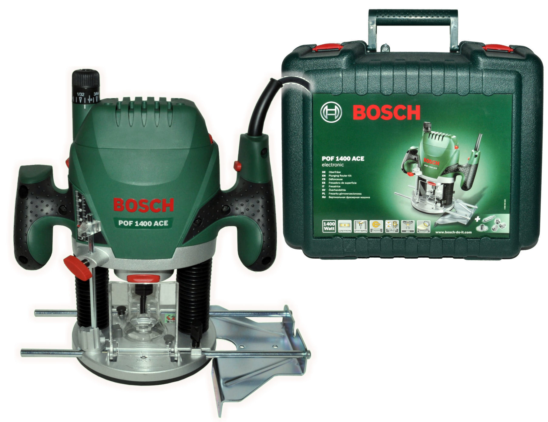 Bosch Fresadora de superficie POF 1400 ACE (1.400 W, 55 mm)