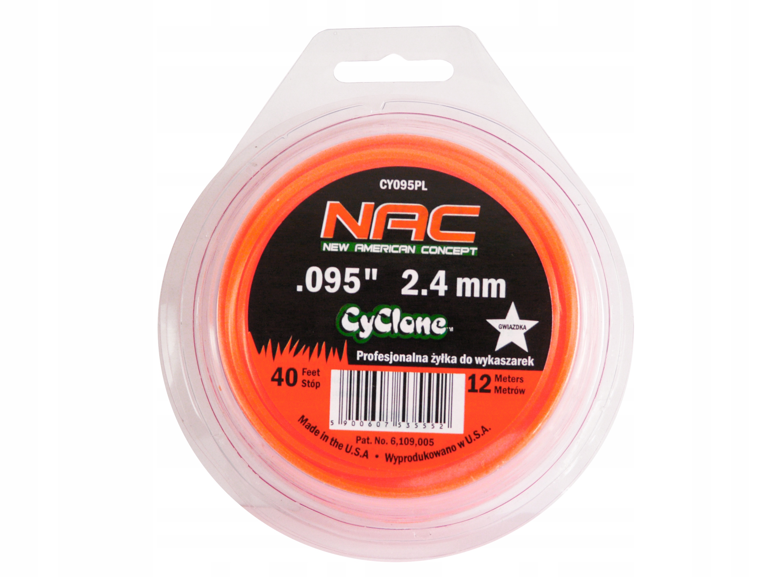 

Żyłka Tnąca Nac Cy 095PL 2.4 MM 12 Mb Gwiazdka