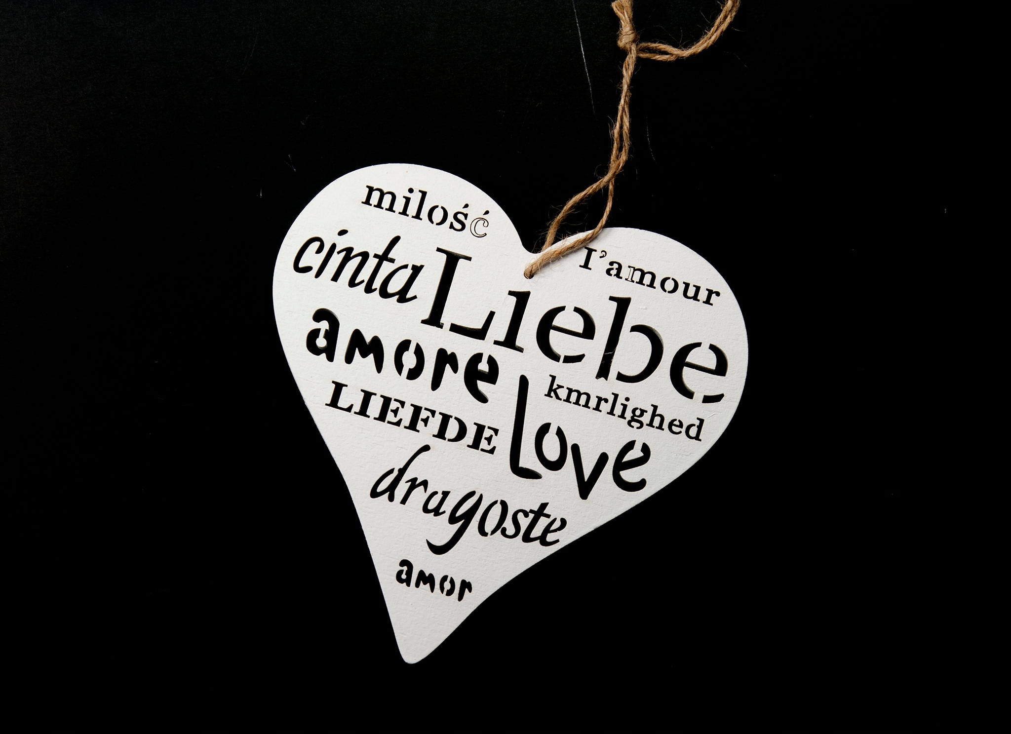 Serce drewniane LOVE MIŁOŚĆ - 10cm Marka Party deco