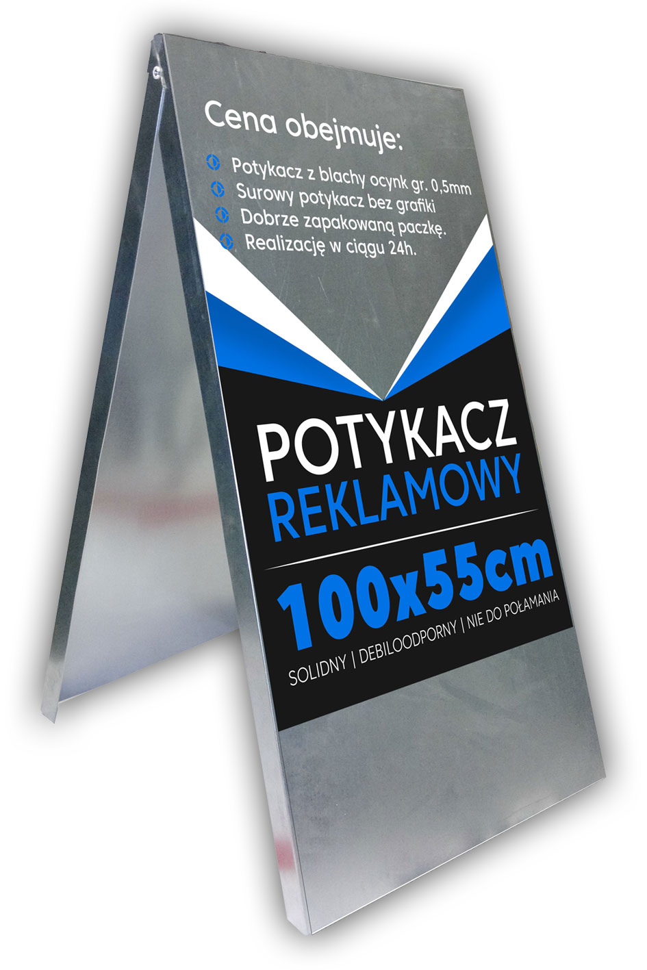 Potykacz stojak reklamowy 100x55cm z METAL