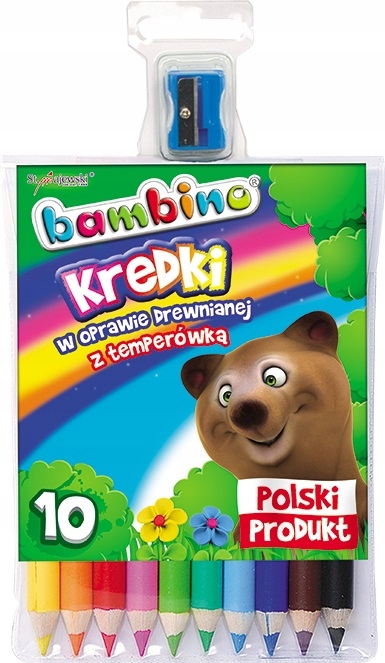 

Kredki Bambino w oprawie drewnianej 10 sztuk