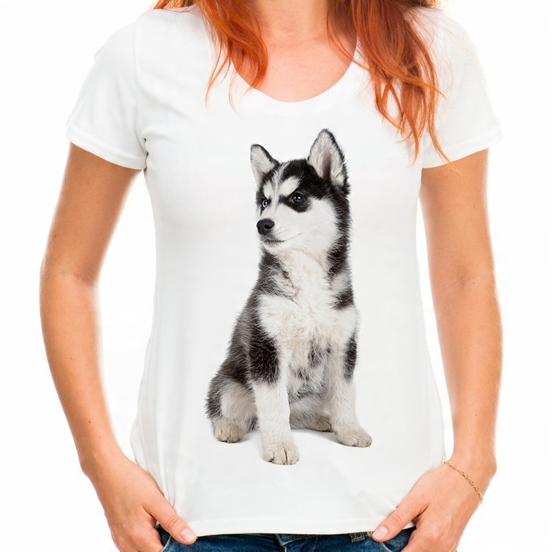 

Koszulka z psem husky syberyjskim pies t-shirt -XL