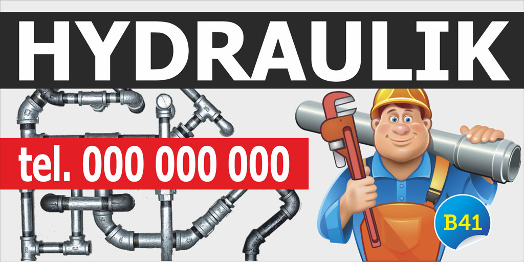 Baner Reklama - Hydraulik Usługi 2,5x1,25m SZYLD