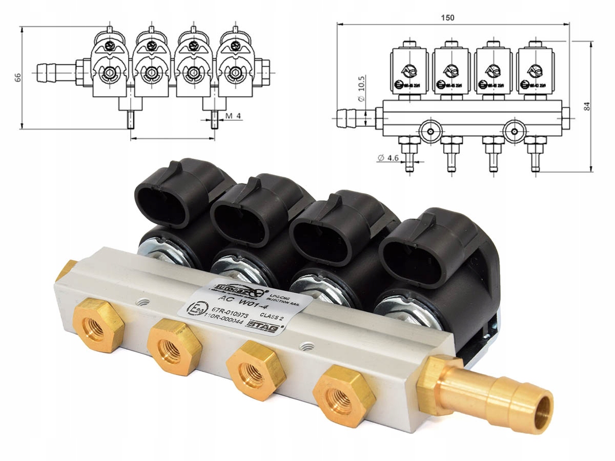 LISTWA WTRYSKIWACZY STAG AC W01 4 CYL DYSZE Engine Type Gasoline