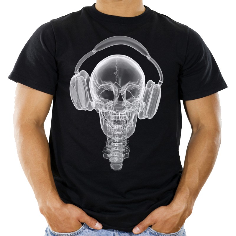 

Koszulka z czaszką w słuchawkach t-shirt -L- Hq