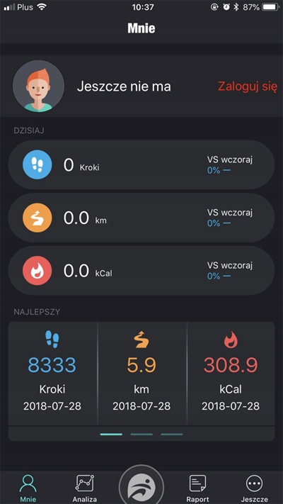 SMARTBAND OPASKA SMARTWATCH KOLOROWY PULSOMETR Złącza brak