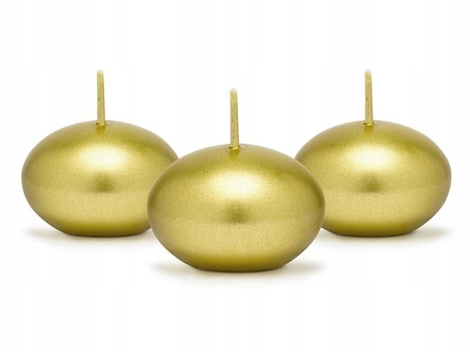 Świeca Świecza Pływająca Metalizowana ZŁOTA Dekoracja Wesele Walentynki 4cm EAN (GTIN) 5901878427669