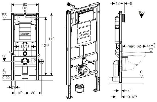GEBERIT STELAZ WC DUOFIX UP320 + WSPORNIKI + MATA Marka Geberit