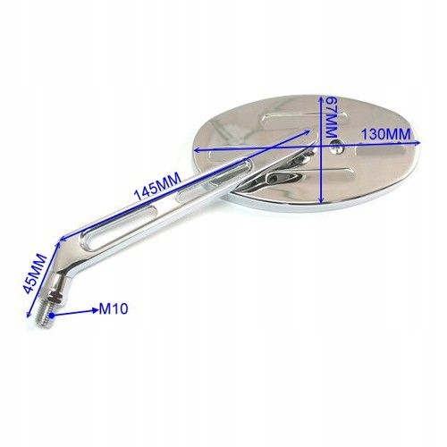 Pravé Univerzální Zrcátko Chrom Závit M10 Pravé Nové