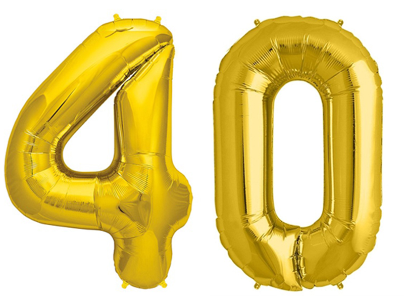 

Balony Foliowe na 40-ste Urodziny 100CM złote