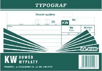 

Dowód wypłaty Kw A6 Typograf 01048