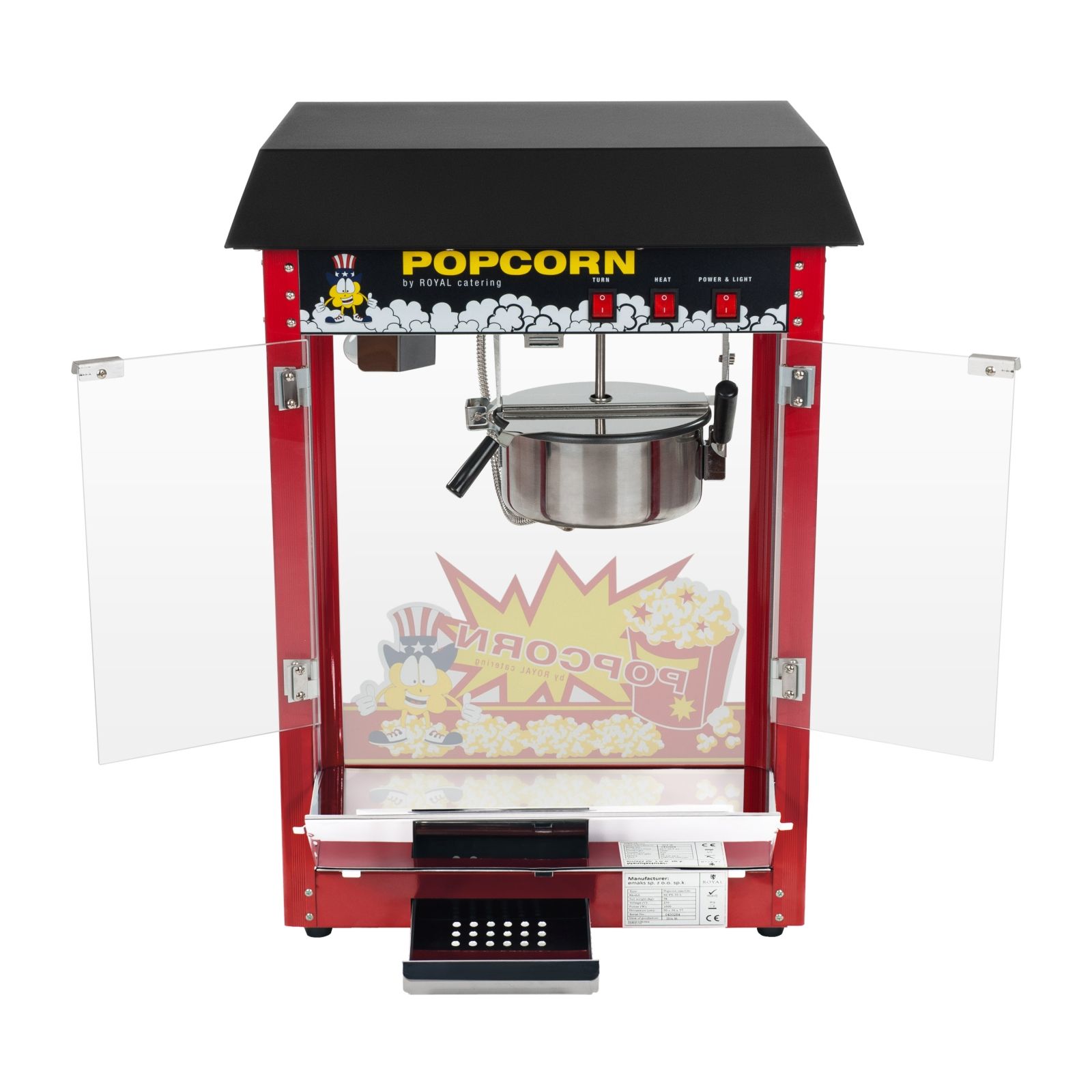 POPCORN MASZYNA DO POPCORNU 1,6kW PROFESJONALNA Marka Royal Catering