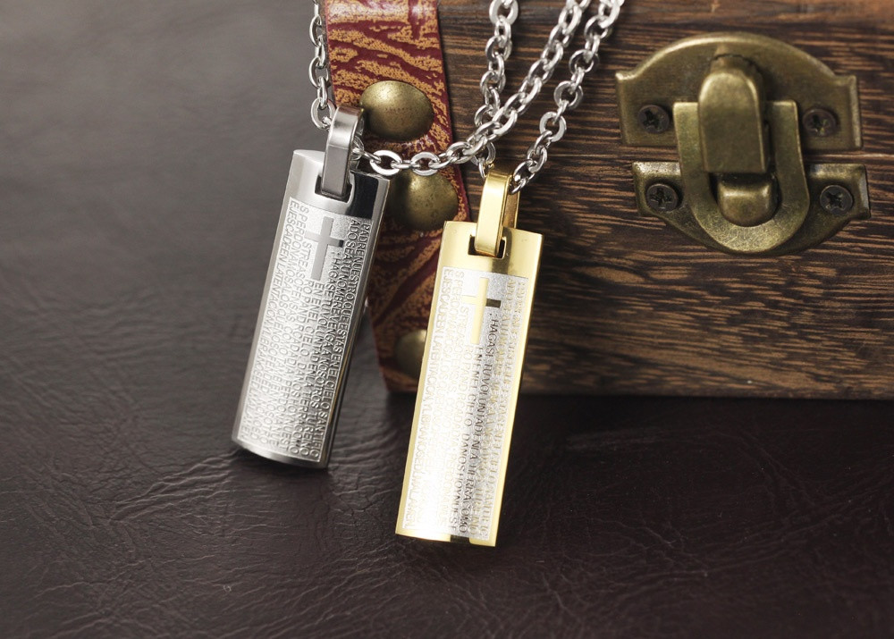 ZAWIESZKA Z MODLITWĄ OJCZE NASZ (HISZ.) + GRAWER Długość 37 mm