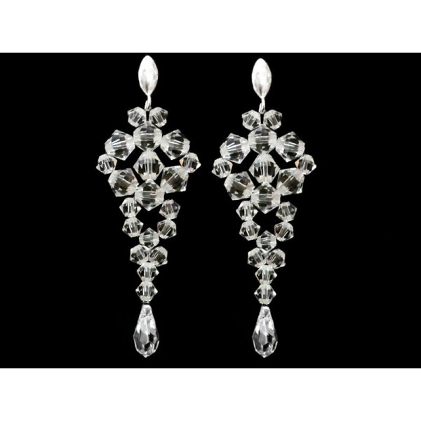 Biżuteria kryształy Swarovski Kolczyki 6cm KR50 Materiał Srebro