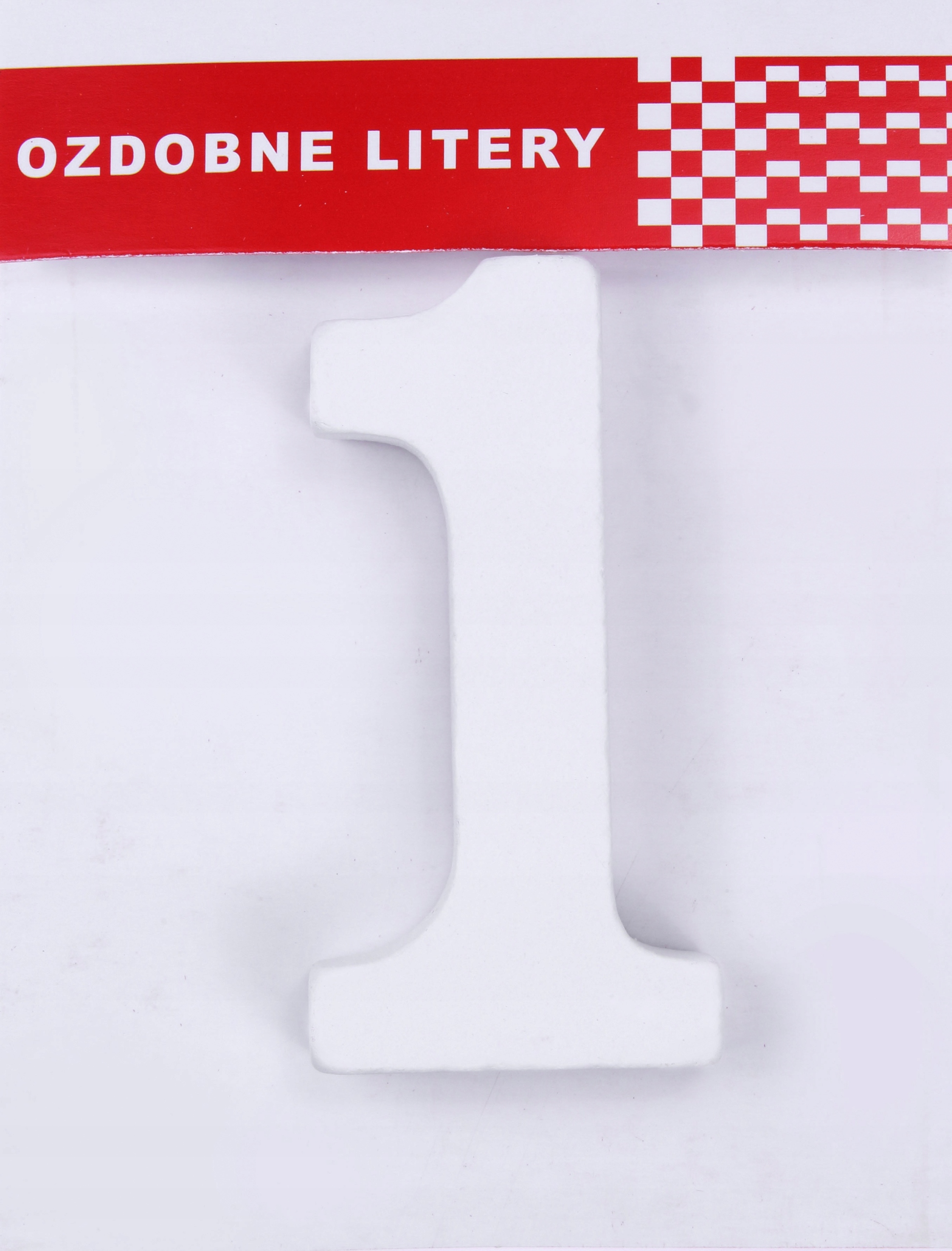 

Cyfra Cyferka Drewniana 1 Biała, Liczba 3D, 16cm
