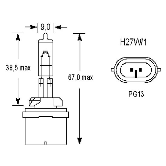 Żarówka H27W/1 OSRAM ORIGINAL PG13 12V 27W EAN (GTIN) 4008321542977