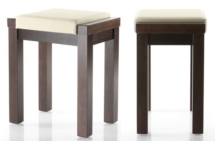 Taboret LINEA drewniany tapicerowany stołek Focus Marka Meble Stelmach