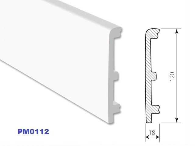 LISTWA PODŁOGOWA BIAŁA WODOODPORNA COKÓŁ 12CM Długość 240 cm
