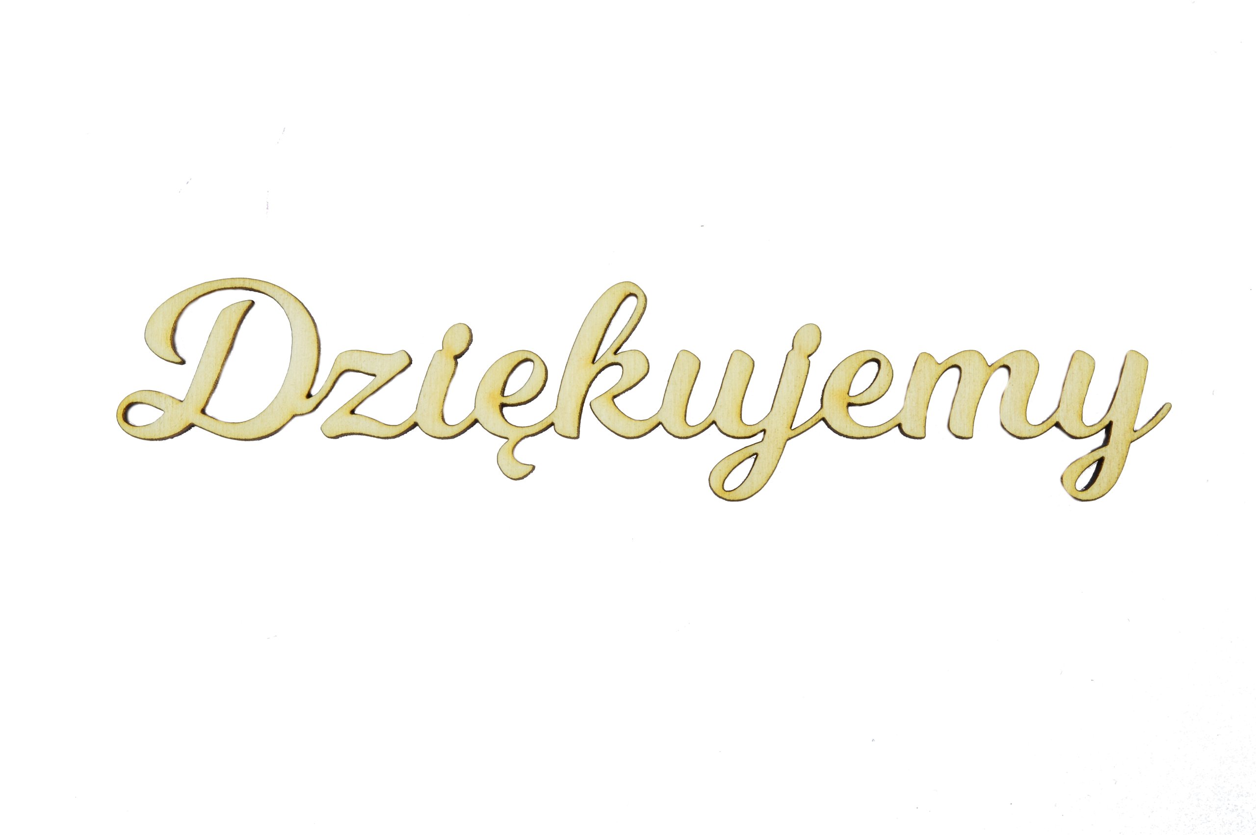 Drewniany napis Dziękujemy sklejka wysokość 3cm
