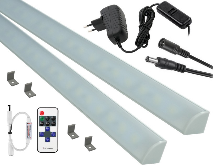 Led rohová kuchyňská skříňka 2x120 cm Dálkový Ovladač
