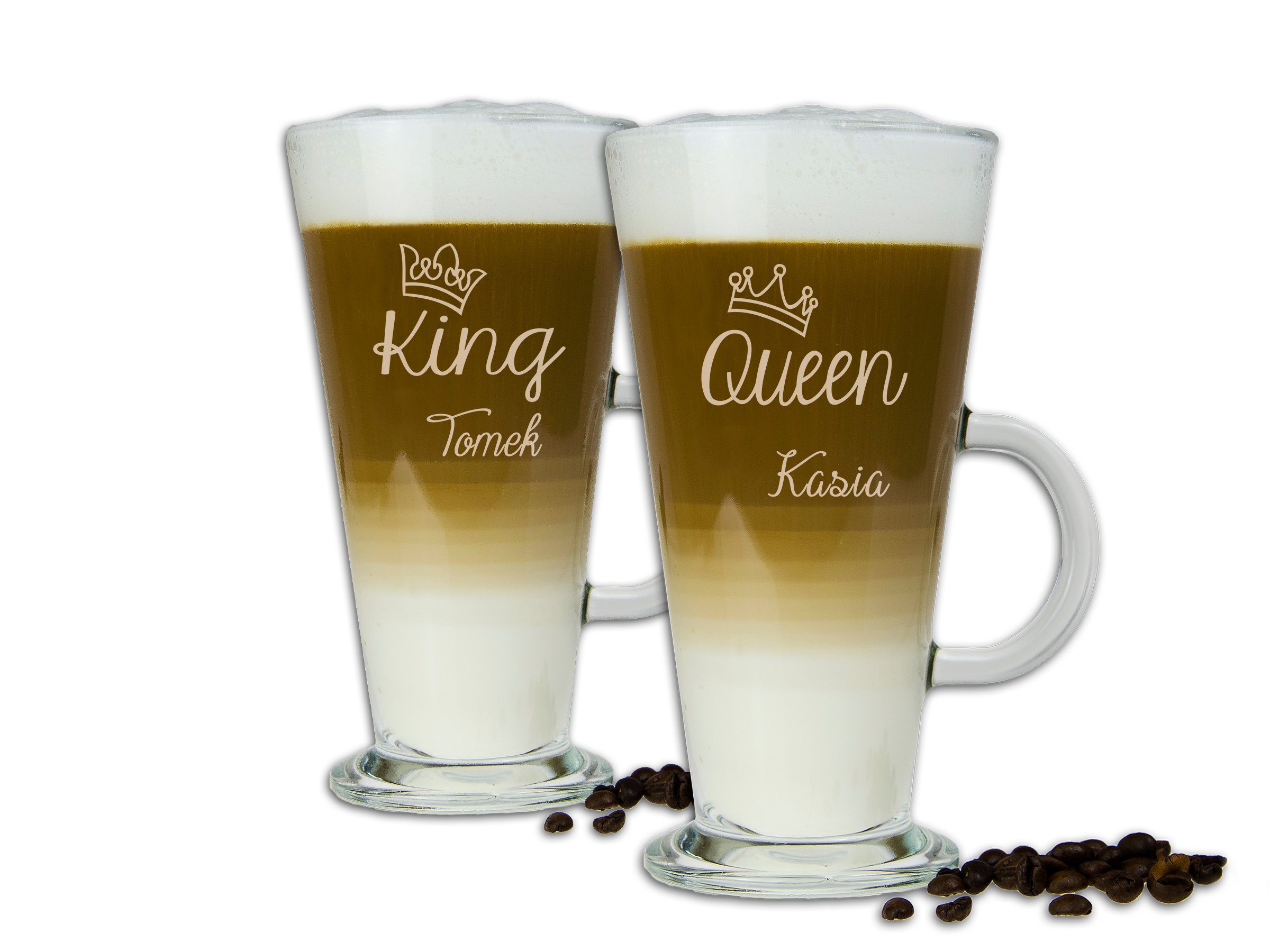 

Szklanki Latte Dla Par King Queen Wzory Grawer