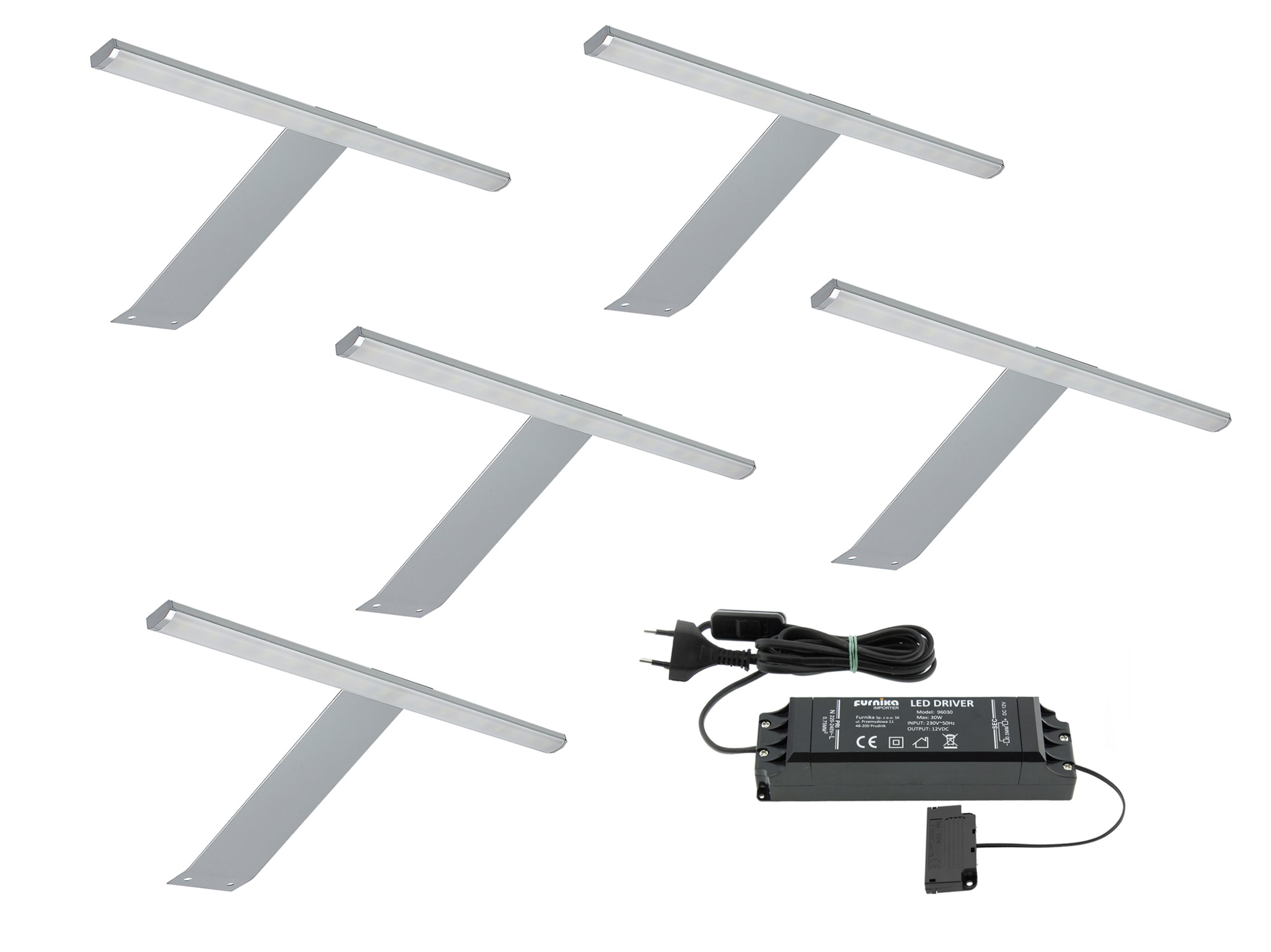 

KPL5x Lampa meblowa Gamma nadszafkowa LED+zasilacz