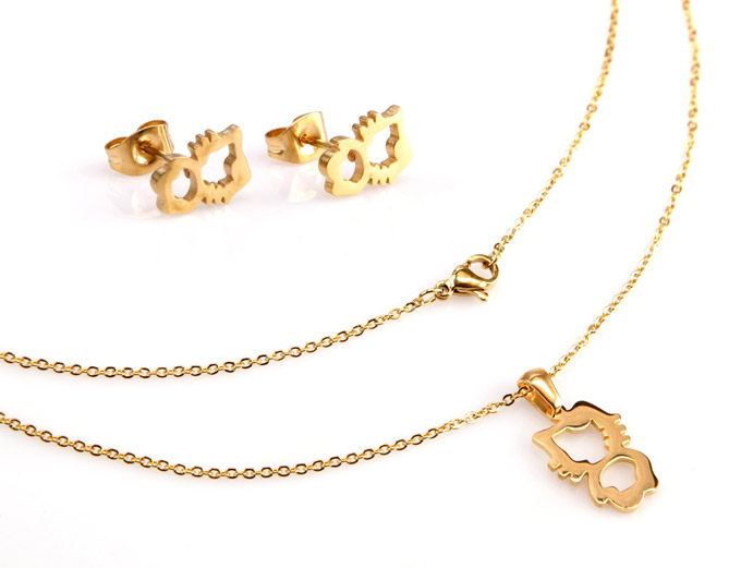 

H3648 Kolczyki Naszyjnik Stal Chirurgiczna Komplet