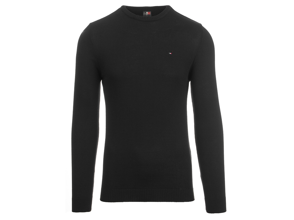 

Czarny Sweter Męski Klasyczny Gładki Prosty: XL