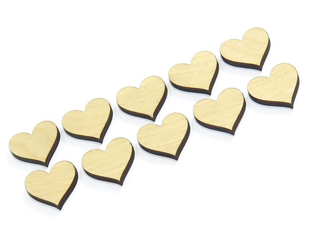 

10szt Drewniane Serce Scrapki 2x2cm Decoupage DR37